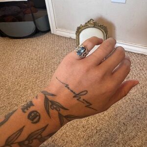 Sterling Silver Ring with Blue Stone